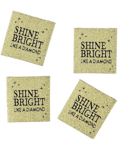 Set aus 4 Aufnäh-Etiketten - Shine bright