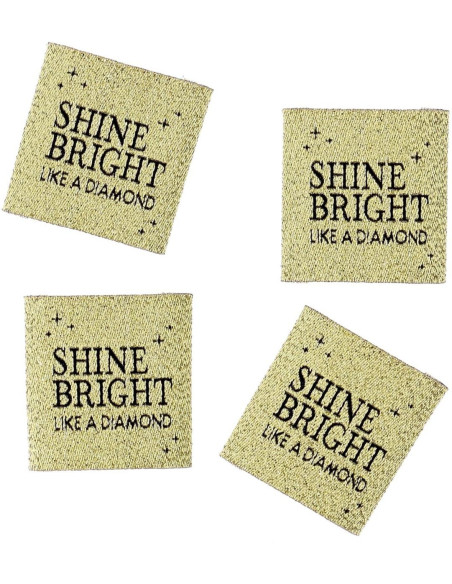Set aus 4 Aufnäh-Etiketten - Shine bright