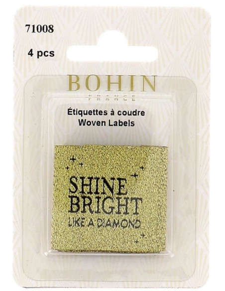 Set aus 4 Aufnäh-Etiketten - Shine bright