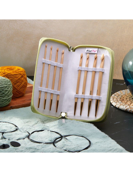Bamboo Deluxe KnitPro Tunesische Häkelnadel-Set