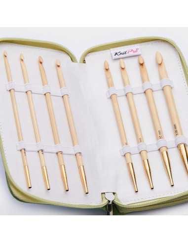 Bamboo Deluxe KnitPro Tunesische Häkelnadel-Set