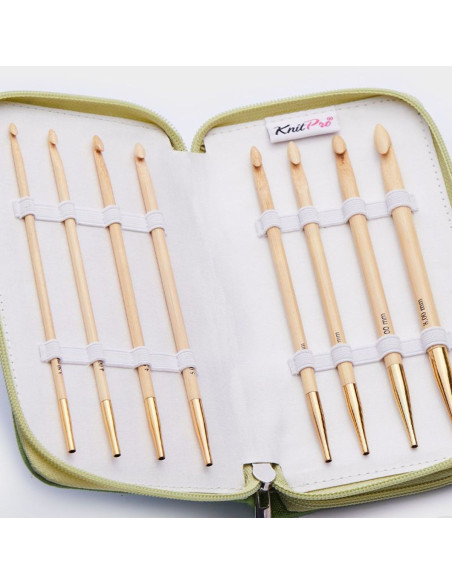 Bamboo Deluxe KnitPro Tunesische Häkelnadel-Set