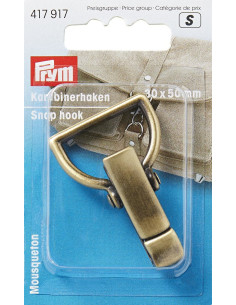 Karabinerhaken 30 x 50 mm - Gebürstetes antikes Messing
