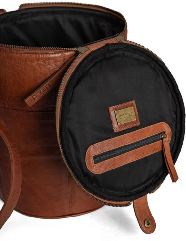 Leder-Aufbewahrungstasche für Strickarbeiten Muud Saturn XL - Rich Brown