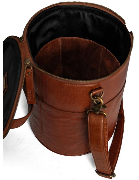 Leder-Aufbewahrungstasche für Strickarbeiten Muud Saturn XL - Rich Brown