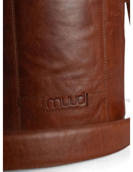 Leder-Aufbewahrungstasche für Strickarbeiten Muud Saturn XL - Rich Brown