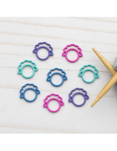 Set mit 8 geschlossenen Maschenmarkierern - Buntes Schaf
