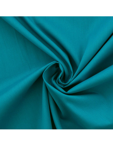 Baumwoll-Popeline-Stoff - Pfauenblau