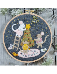 Filzset mit Stickrahmen - Mäusefamilie zu Weihnachten