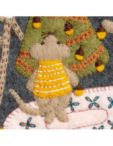 Filzset mit Stickrahmen - Mäusefamilie zu Weihnachten
