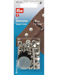 Satz mit 15 Hohlnieten mit Bohrwerkzeug 4-6 mm