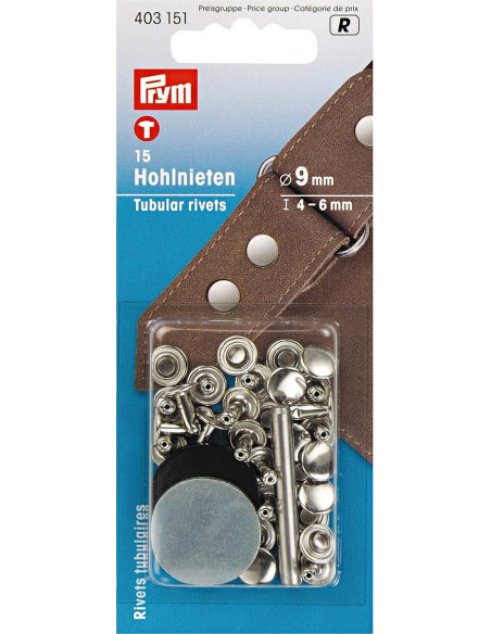 Satz mit 15 Hohlnieten mit Bohrwerkzeug 4-6 mm