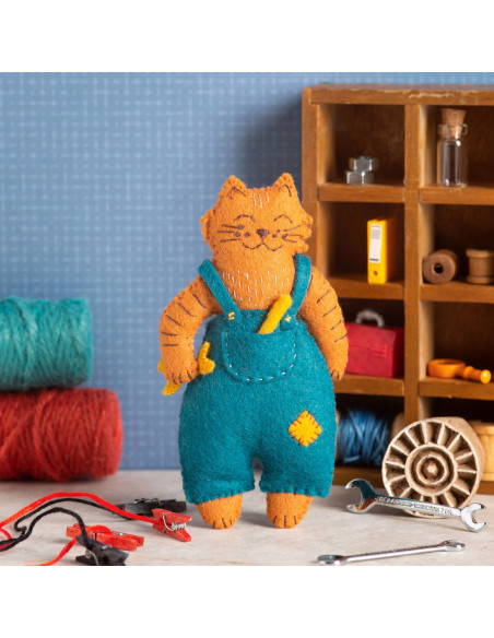 Filzset - Mechaniker-Katze