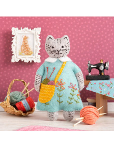 Filzset - Frau Katze Strickt