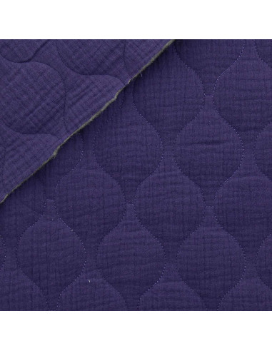 Gesteppter Double-Gauze-Stoff Wave - Violett