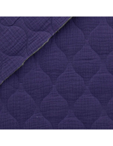 Gesteppter Double-Gauze-Stoff Wave - Violett