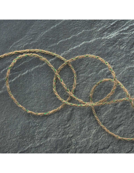 Runde Jute-Lurex-Flechtung - Grün