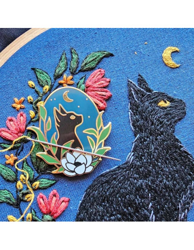 Magnetische Nadelhalter - Schwarze Katze