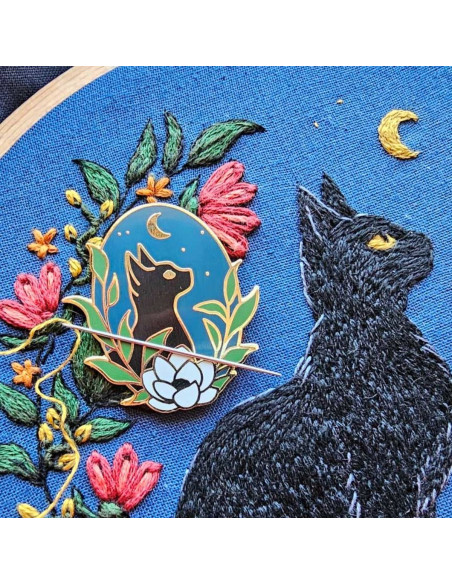 Magnetische Nadelhalter - Schwarze Katze