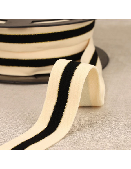 Zweifarbiger elastischer Rand Gold - Schwarz