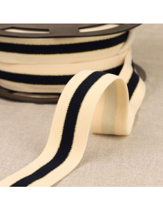 Zweifarbiger elastischer Rand Gold - Marineblau