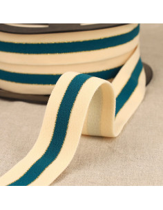 Zweifarbiger elastischer Rand Gold - Entenblau