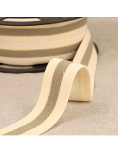 Zweifarbiger elastischer Rand Gold - Beige