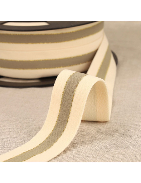 Zweifarbiger elastischer Rand Gold - Beige