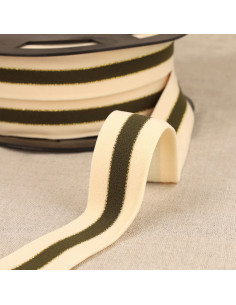 Zweifarbiger elastischer Rand Gold - Khaki