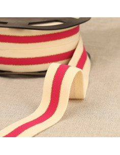 Zweifarbiger elastischer Rand Gold - Fuchsia