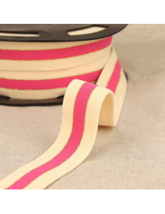 Zweifarbiger elastischer Rand Gold - Rosa