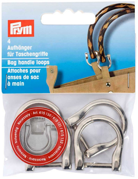 Satz von 4 Befestigungen für Handtaschengriffe - Silber