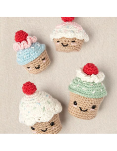 Amigurumi-Set - Kirsch-Cupcakes 2