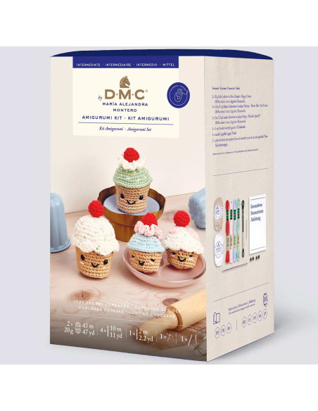 Amigurumi-Set - Kirsch-Cupcakes