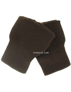 2er-Set gestrickte Handgelenkwärmer - Braun