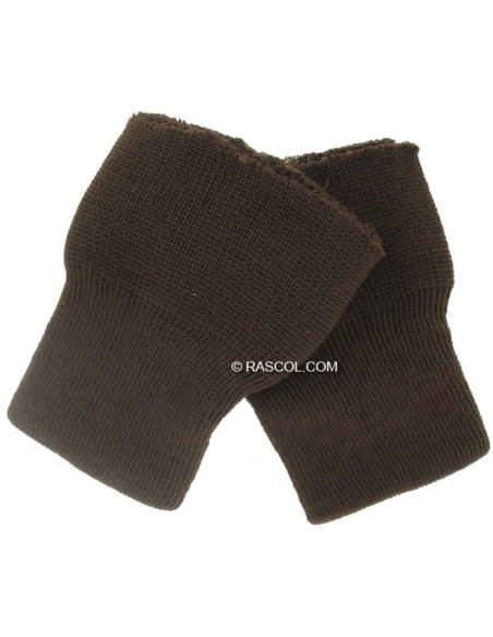 2er-Set gestrickte Handgelenkwärmer - Braun