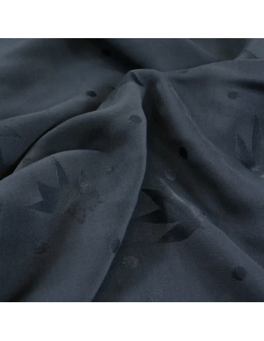 Jacquard-Stoff aus Viskose Streli Tintenblau - Églantine & Zoé