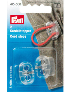 Plastik-Kordelstopper mit 2 Löchern - Transparent