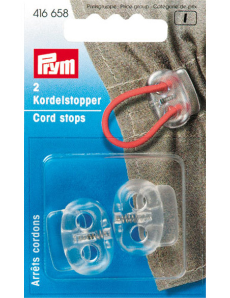 Plastik-Kordelstopper mit 2 Löchern - Transparent