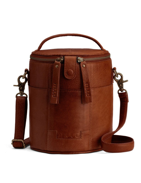 Leder-Aufbewahrungstasche für Strickarbeiten Muud Saturn Limited Edition - Rich Brown