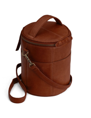 Leder-Aufbewahrungstasche für Strickarbeiten Muud Saturn Limited Edition - Rich Brown