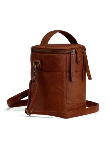 Leder-Aufbewahrungstasche für Strickarbeiten Muud Saturn Limited Edition - Rich Brown