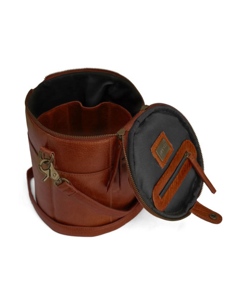 Leder-Aufbewahrungstasche für Strickarbeiten Muud Saturn Limited Edition - Rich Brown