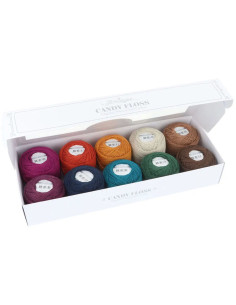 Set mit 10 Knäueln Scheepjes Candy Floss Perlgarn Nr. 10 - Autumn Spice 2