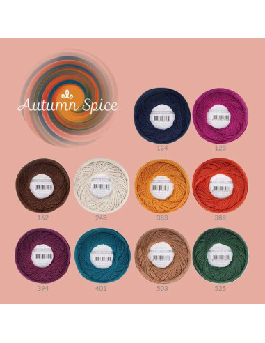 Set mit 10 Knäueln Scheepjes Candy Floss Perlgarn Nr. 10 - Autumn Spice