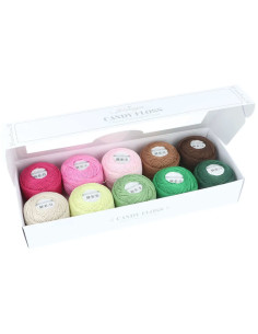 Set mit 10 Knäueln Scheepjes Candy Floss Perlgarn Nr. 10 - Grüntöne 2