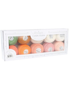Set mit 10 Knäueln Scheepjes Candy Floss Perlgarn Nr. 10 - Peachy