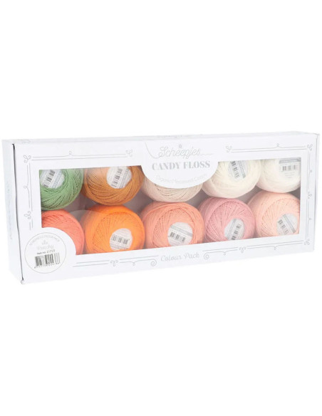 Set mit 10 Knäueln Scheepjes Candy Floss Perlgarn Nr. 10 - Peachy