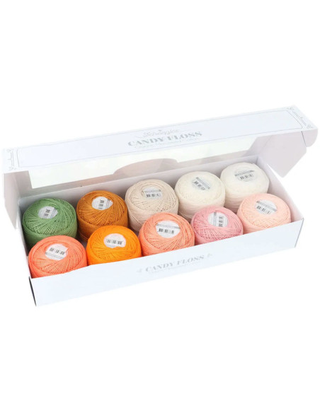 Set mit 10 Knäueln Scheepjes Candy Floss Perlgarn Nr. 10 - Peachy