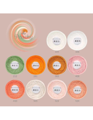 Set mit 10 Knäueln Scheepjes Candy Floss Perlgarn Nr. 10 - Peachy